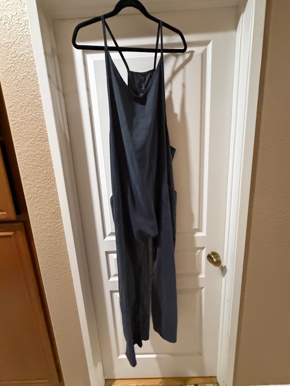Womens Blue Sleeveless Wide-Leg Jumpsuit